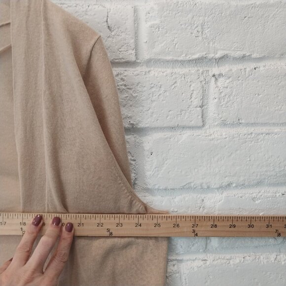 Lane Bryant Lightweight Beige Cropped Cardigan Womens 18 20 Sweater Linen Blend. - Picture 4 of 5